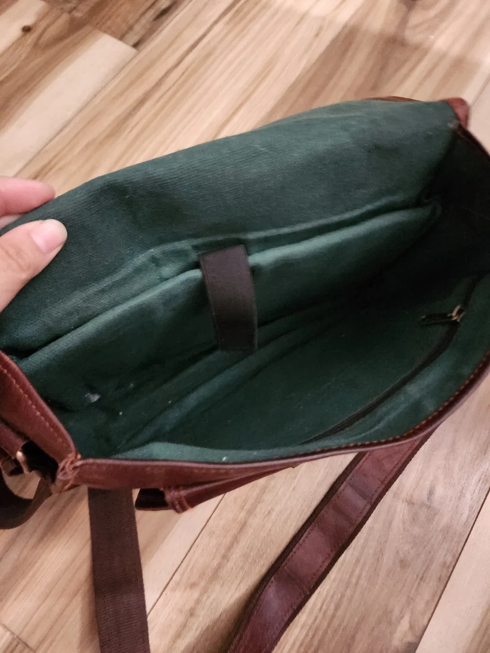Vintage Brown Leather Messanger Crossbody Satchel